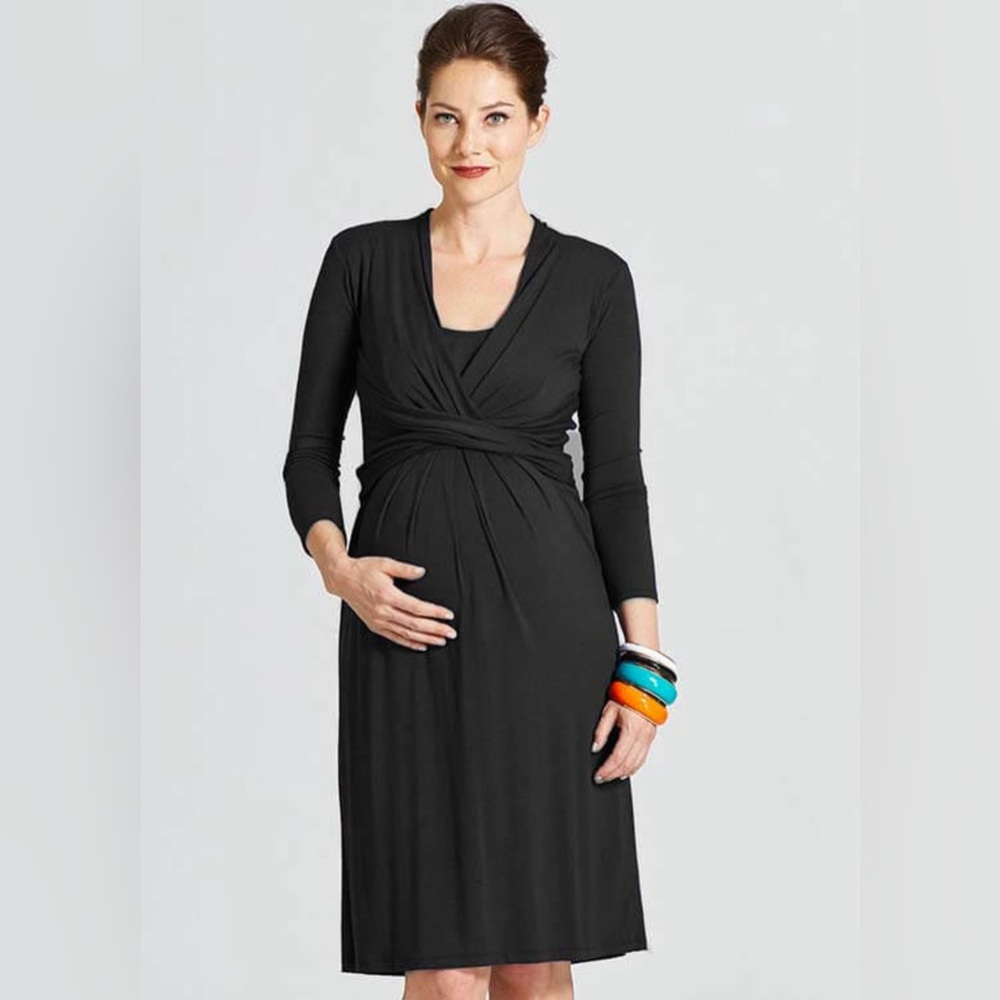 Milky Way Theory Twist Front black nursing dress
